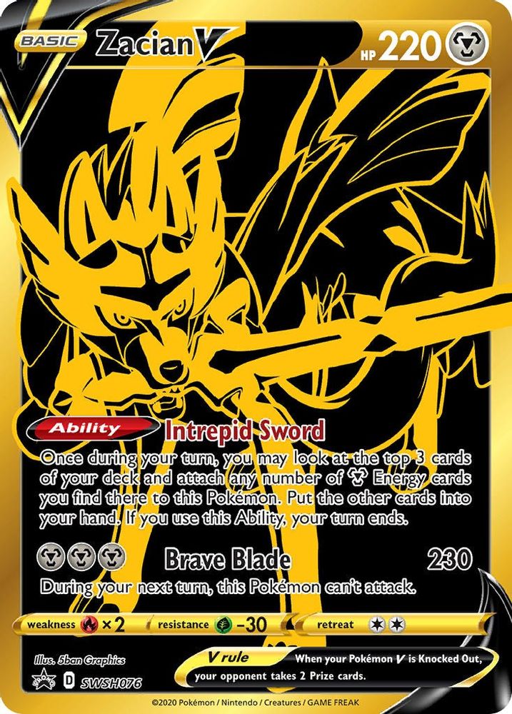 Zacian V SWSH076 - Holofoil SWSH Sword & Shield Promo Cards - Promo