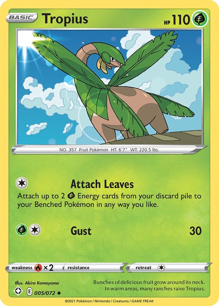 Tropius 005 - Reverse Holofoil Shining Fates - Uncommon