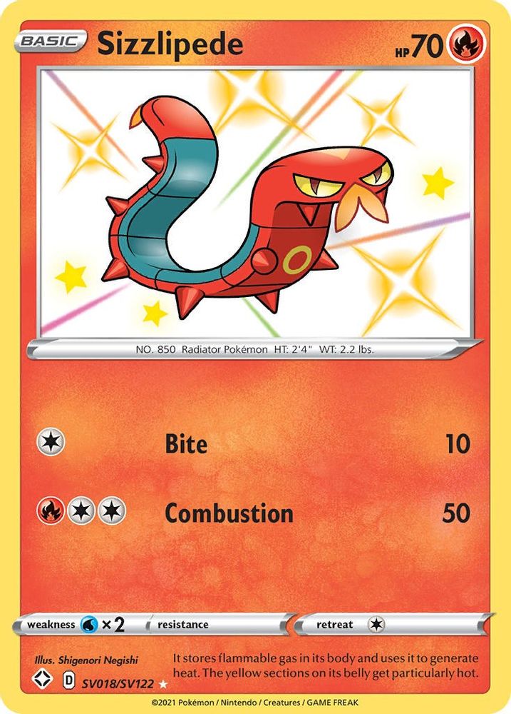 Sizzlipede SV018 - Holofoil Shining Fates Shiny Vault - Shiny Holo Rare