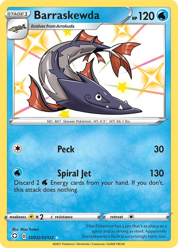 Barraskewda SV032 - Holofoil Shining Fates Shiny Vault - Shiny Holo Rare