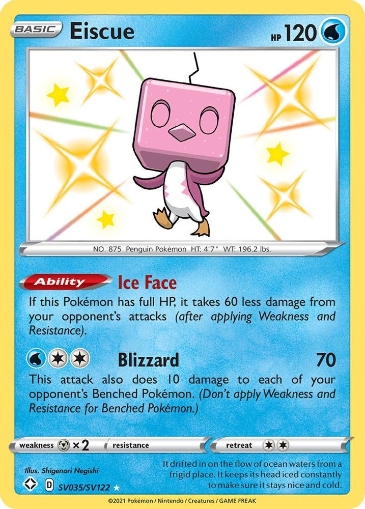 Eiscue SV035 - Holofoil Shining Fates Shiny Vault - Shiny Holo Rare