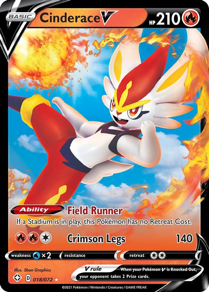 Cinderace V 018 - Holofoil Shining Fates - Ultra Rare