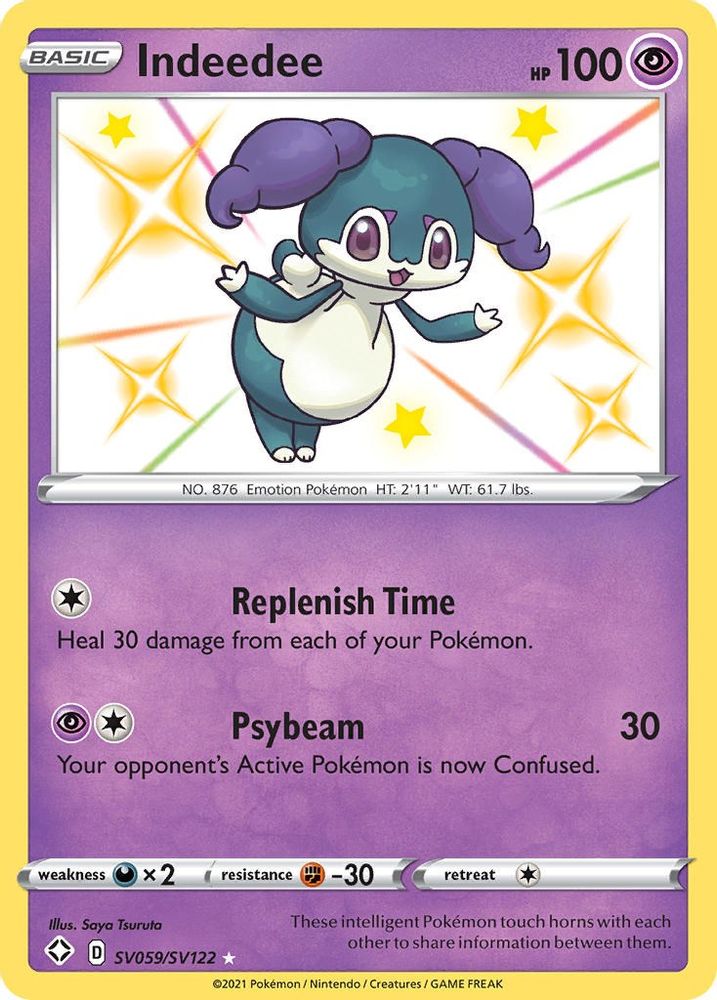 Indeedee SV059 - Holofoil Shining Fates Shiny Vault - Shiny Holo Rare