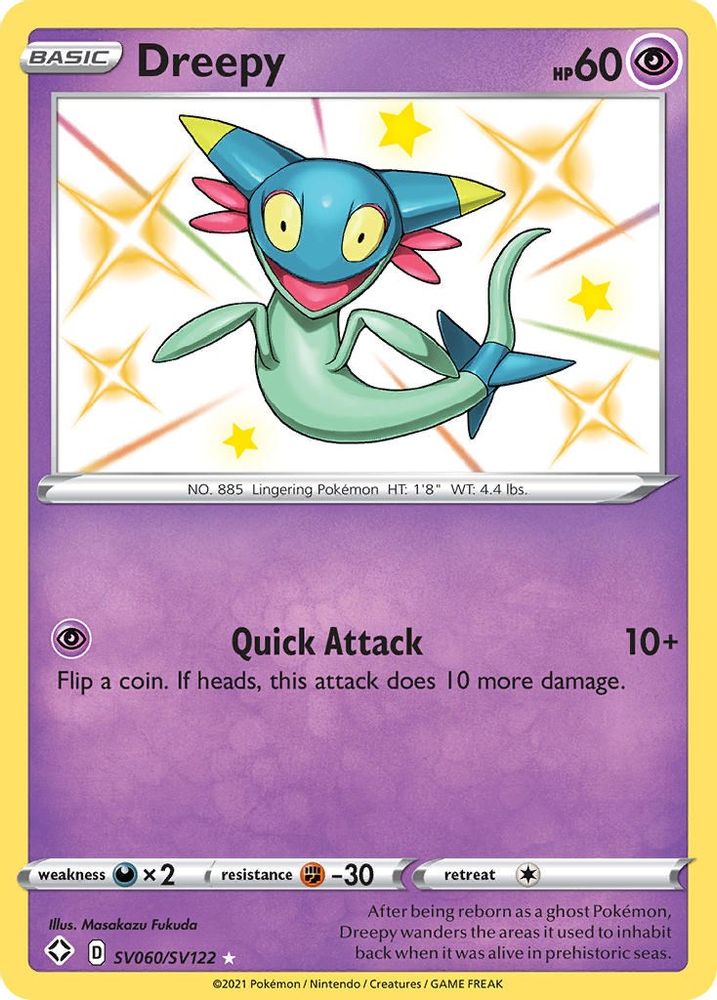 Dreepy SV060 - Holofoil Shining Fates Shiny Vault - Shiny Holo Rare