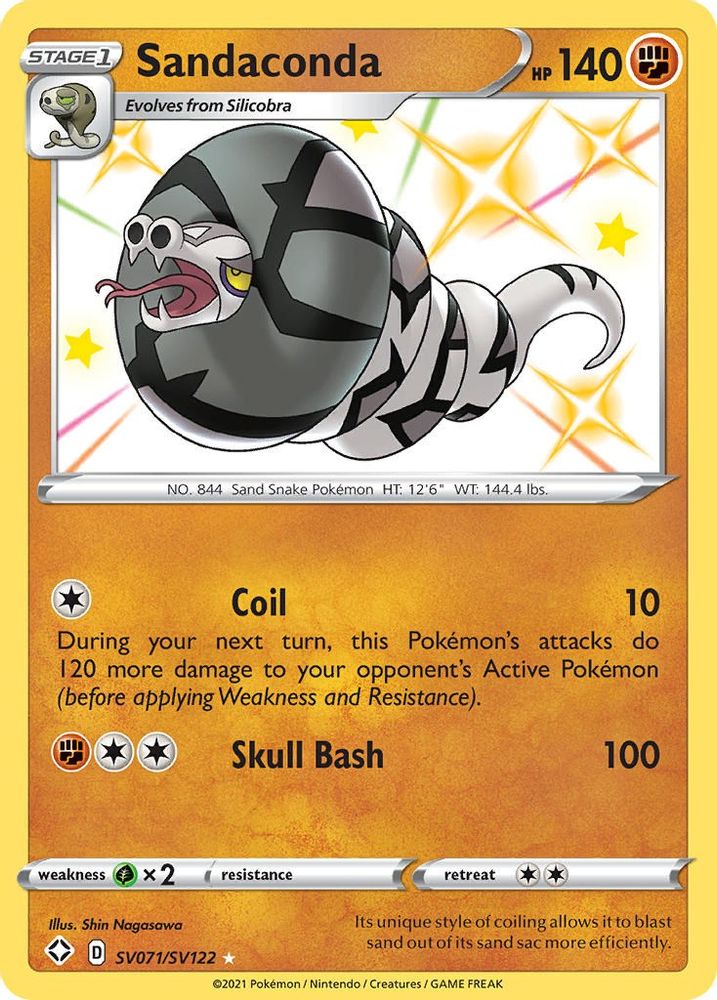 Sandaconda SV071 - Holofoil Shining Fates Shiny Vault - Shiny Holo Rare