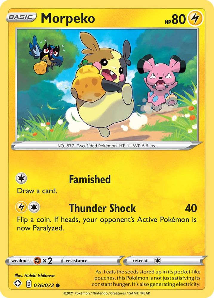 Morpeko (036) (036) 036 - Reverse Holofoil Shining Fates - Common