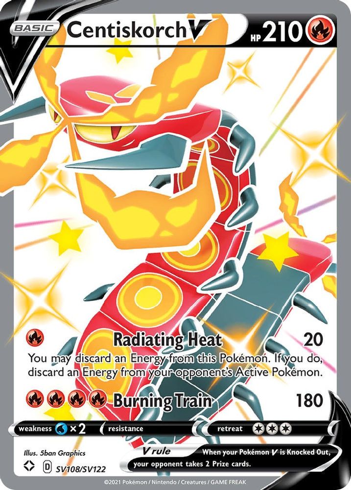 Centiskorch V SV108 - Holofoil Shining Fates Shiny Vault - Shiny Holo Rare