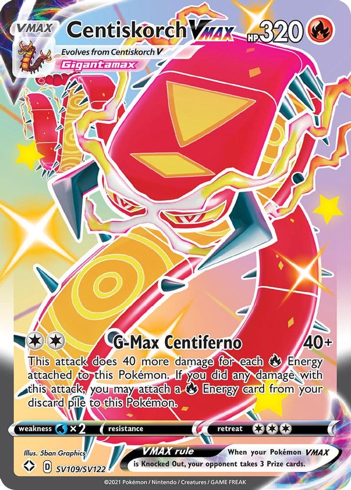Centiskorch VMAX SV109 - Holofoil Shining Fates Shiny Vault - Shiny Holo Rare
