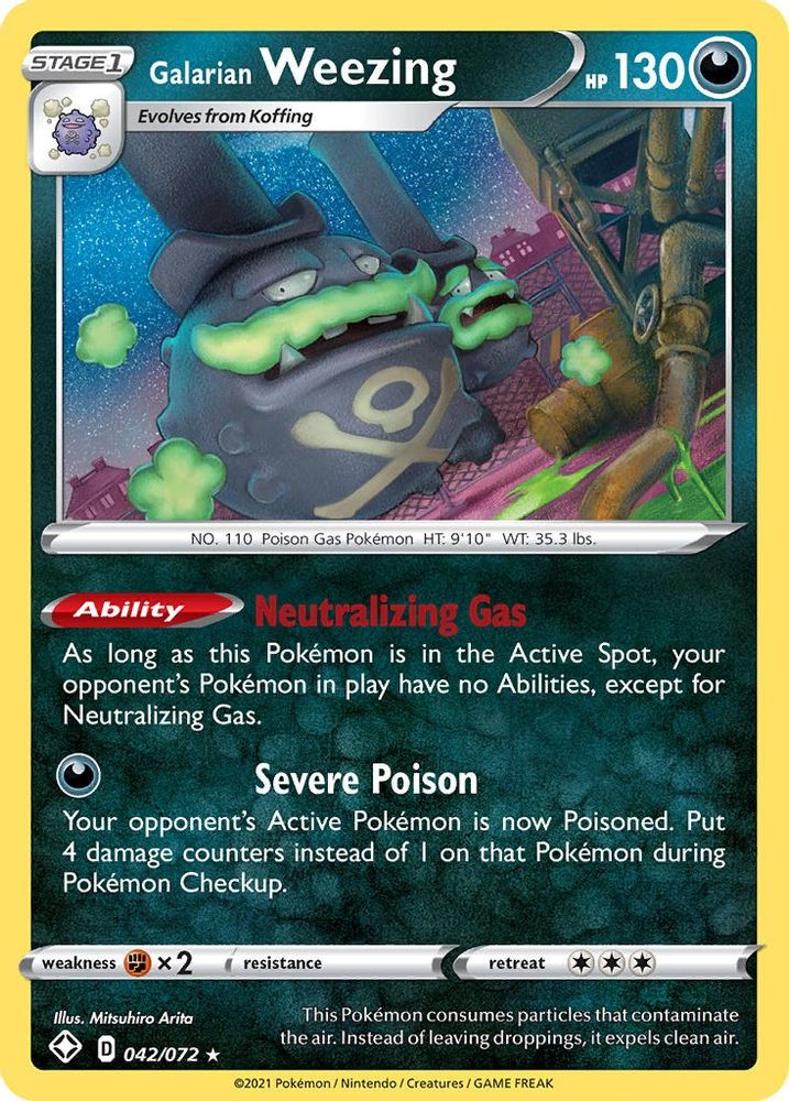 Galarian Weezing 042 - Holofoil Shining Fates - Holo Rare