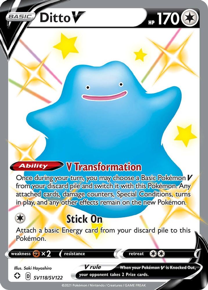 Ditto V SV118 - Holofoil Shining Fates Shiny Vault - Shiny Holo Rare