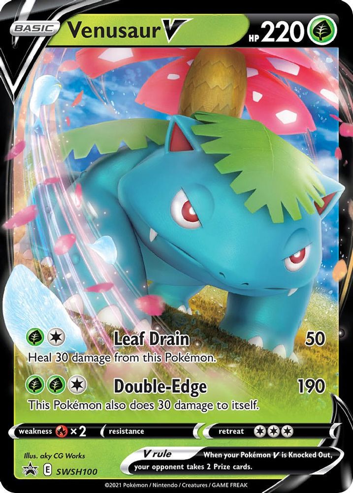 Venusaur V SWSH100 - Holofoil SWSH Sword & Shield Promo Cards - Promo