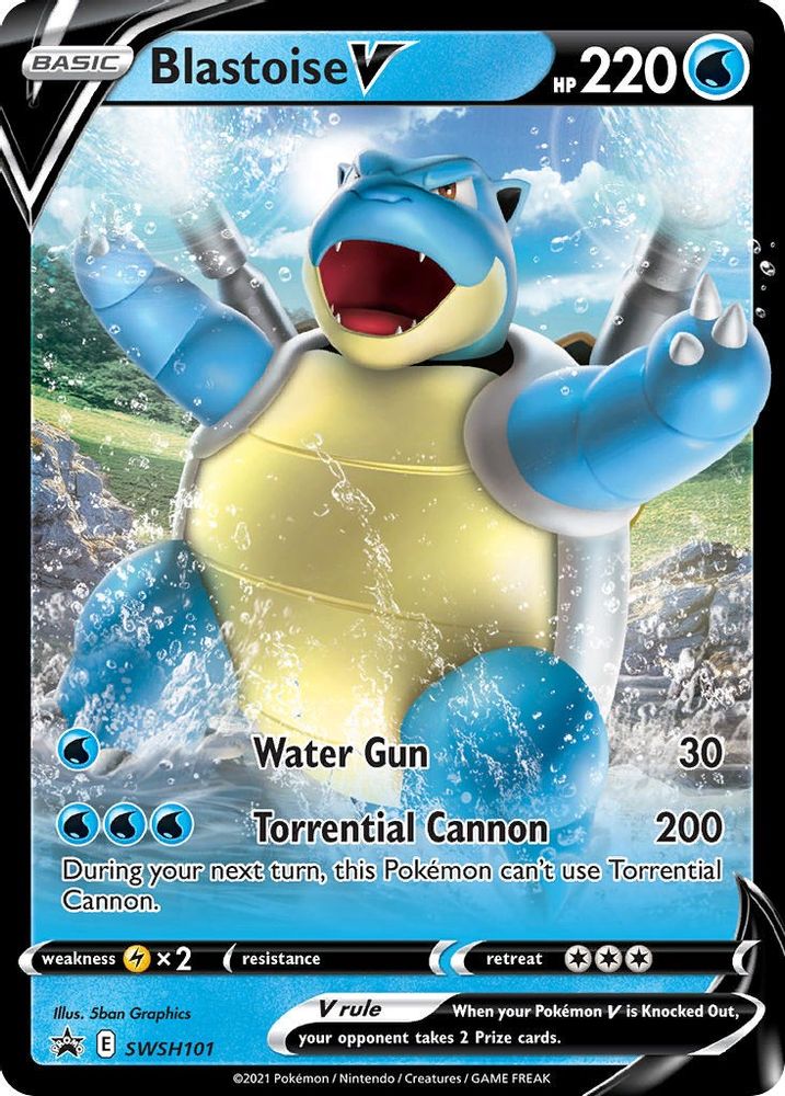Blastoise V SWSH101 - Holofoil SWSH Sword & Shield Promo Cards - Promo
