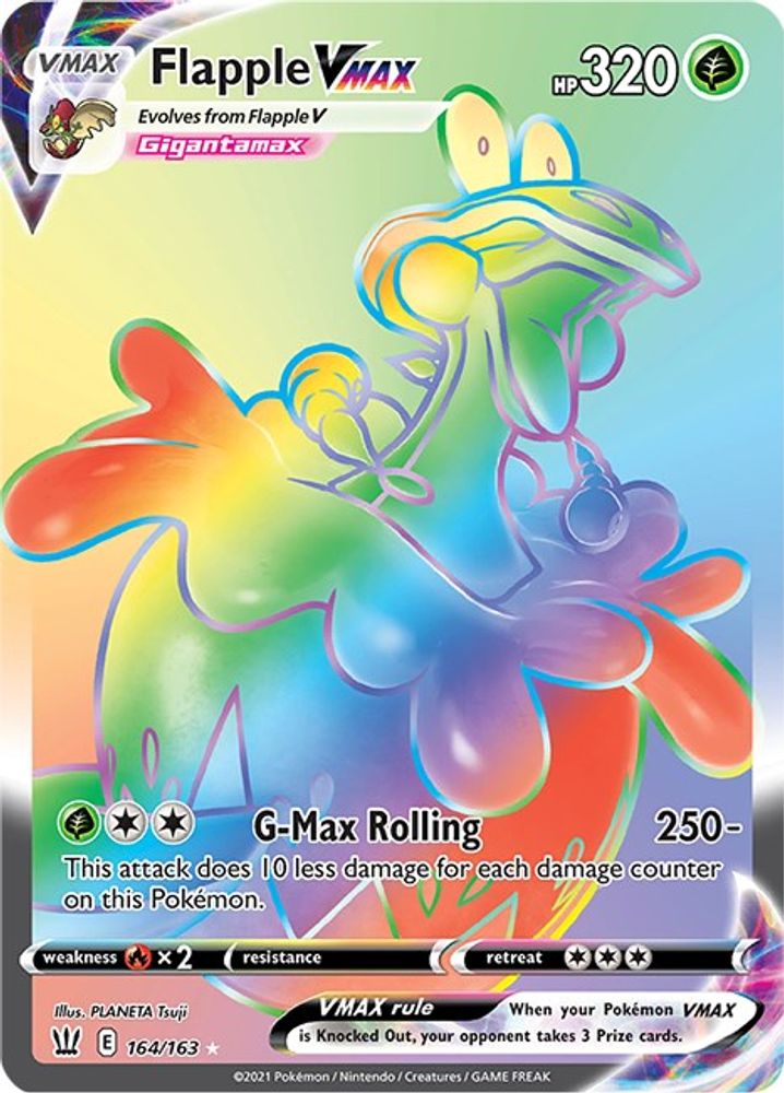 Flapple VMAX (Secret) 164 - Holofoil SWSH05 Battle Styles - Secret Rare