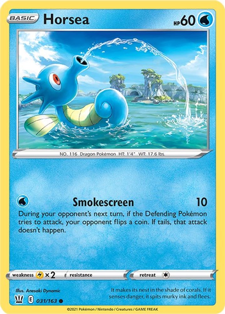 Horsea 031 - Reverse Holofoil SWSH05 Battle Styles - Common