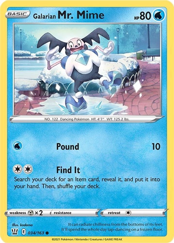 Galarian Mr. Mime 034 - Reverse Holofoil SWSH05 Battle Styles - Common