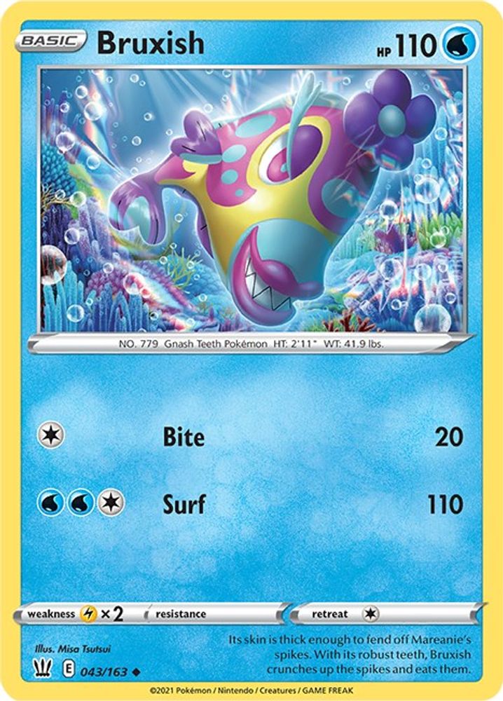 Bruxish 043 - Reverse Holofoil SWSH05 Battle Styles - Uncommon