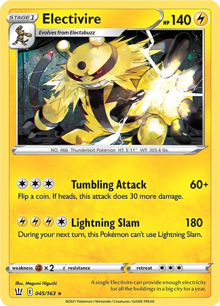 Electivire 045 - Reverse Holofoil SWSH05 Battle Styles - Rare