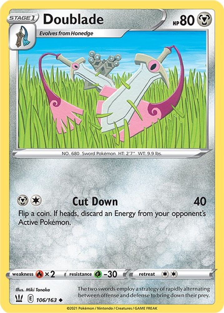 Doublade 106 - Reverse Holofoil SWSH05 Battle Styles - Uncommon