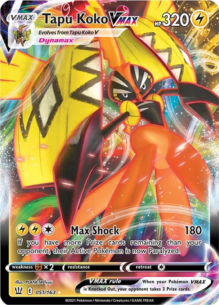 Tapu Koko VMAX 051 - Holofoil SWSH05 Battle Styles - Ultra Rare