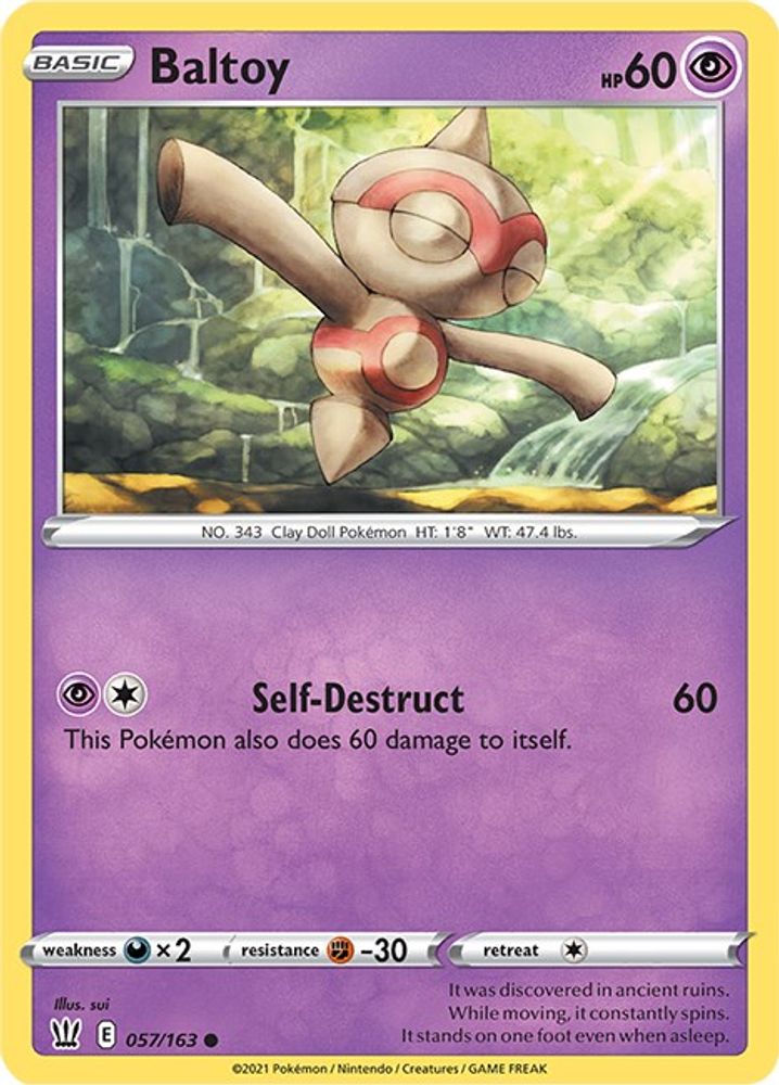 Baltoy 057 - Reverse Holofoil SWSH05 Battle Styles - Common