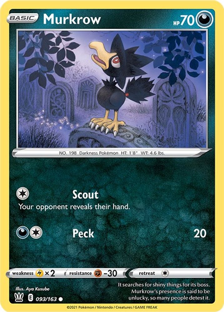 Murkrow 093 SWSH05 Battle Styles - Common