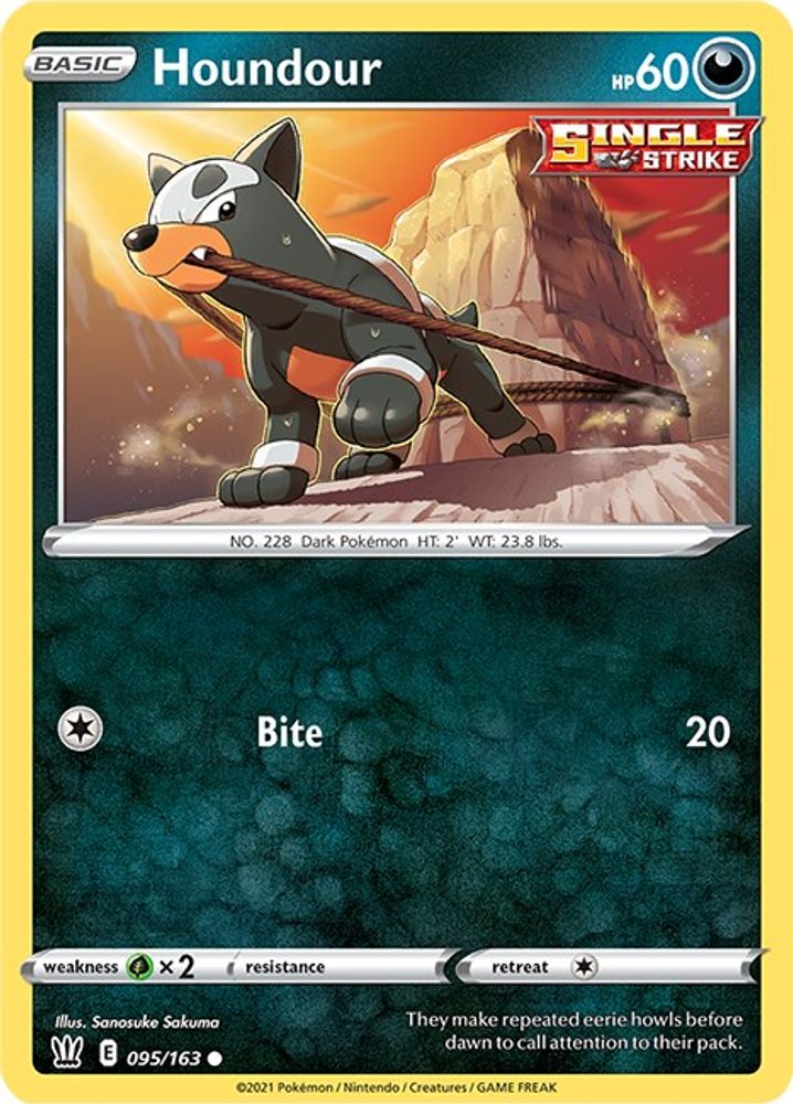 Houndour 095 - Reverse Holofoil SWSH05 Battle Styles - Common