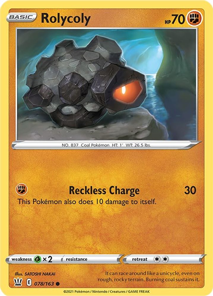 Rolycoly 078 - Reverse Holofoil SWSH05 Battle Styles - Common