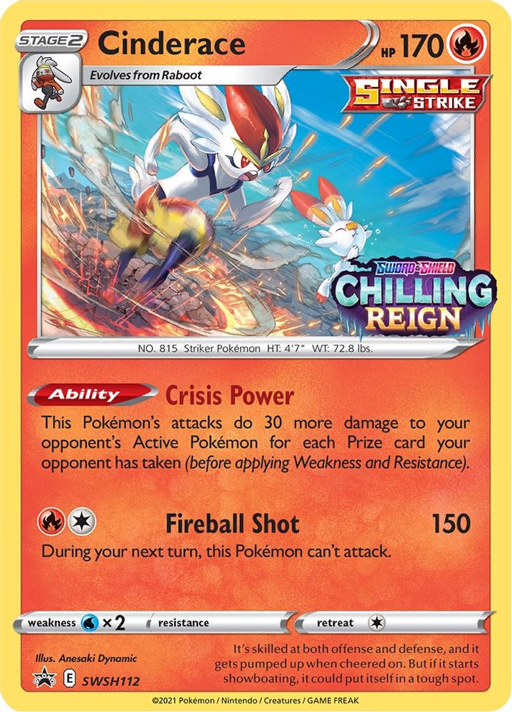 Cinderace (Prerelease) SWSH112 - Holofoil SWSH Sword & Shield Promo Cards - Promo