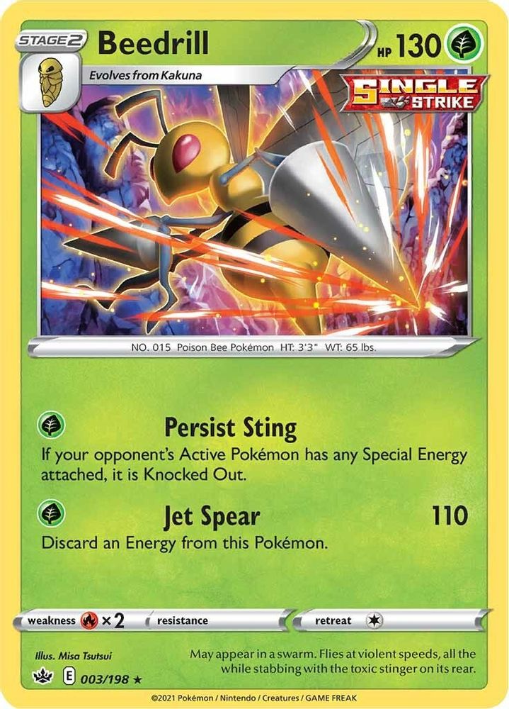 Beedrill 003 - Holofoil SWSH06 Chilling Reign - Holo Rare