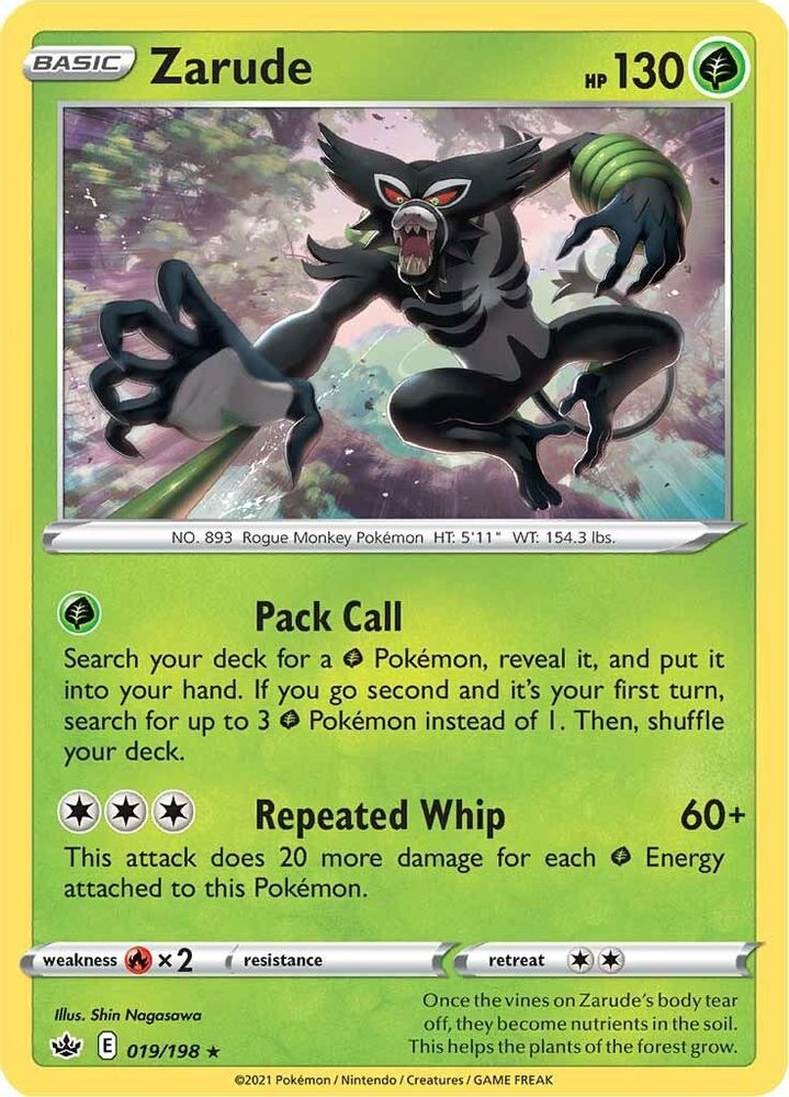 Zarude 019 - Holofoil SWSH06 Chilling Reign - Holo Rare