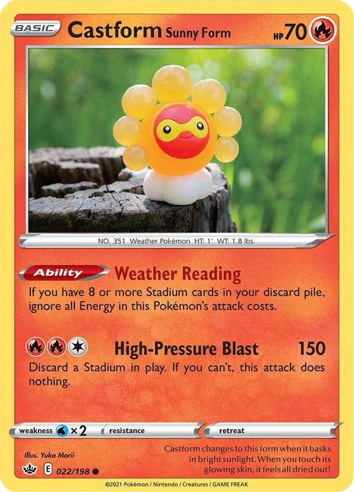 Castform Sunny Form 022 - Reverse Holofoil SWSH06 Chilling Reign - Common