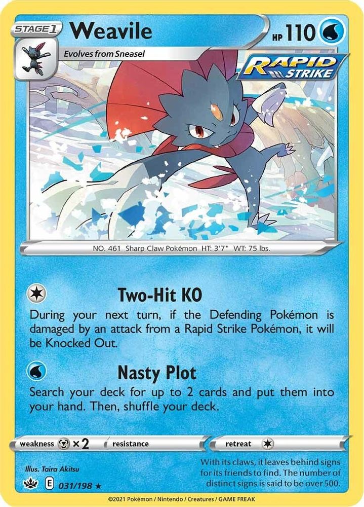 Weavile 031 - Holofoil SWSH06 Chilling Reign - Holo Rare