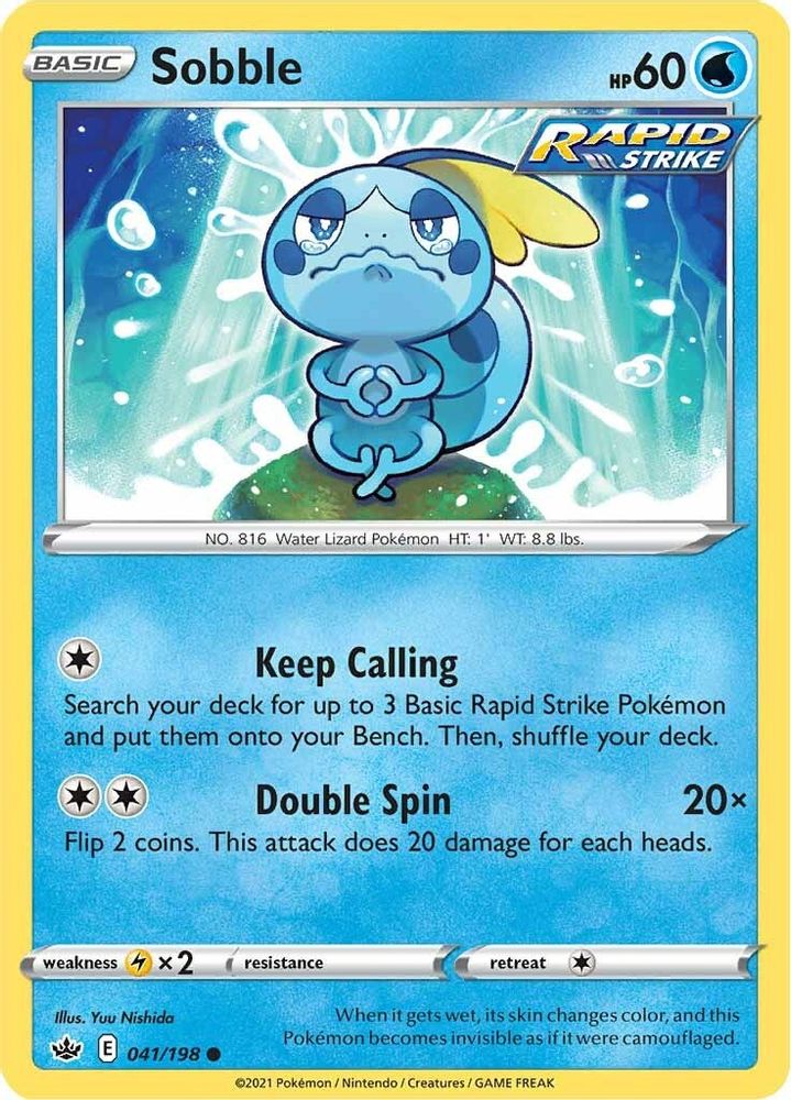 Sobble 041 - Reverse Holofoil SWSH06 Chilling Reign - Common