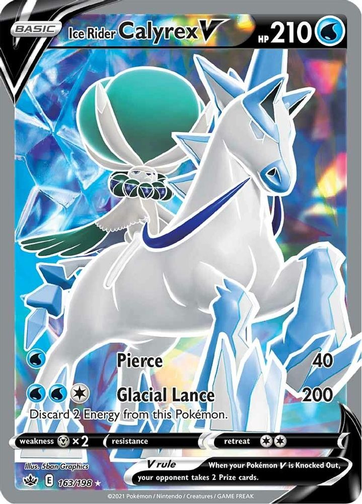 Ice Rider Calyrex V (Full Art) 163 - Holofoil SWSH06 Chilling Reign - Ultra Rare