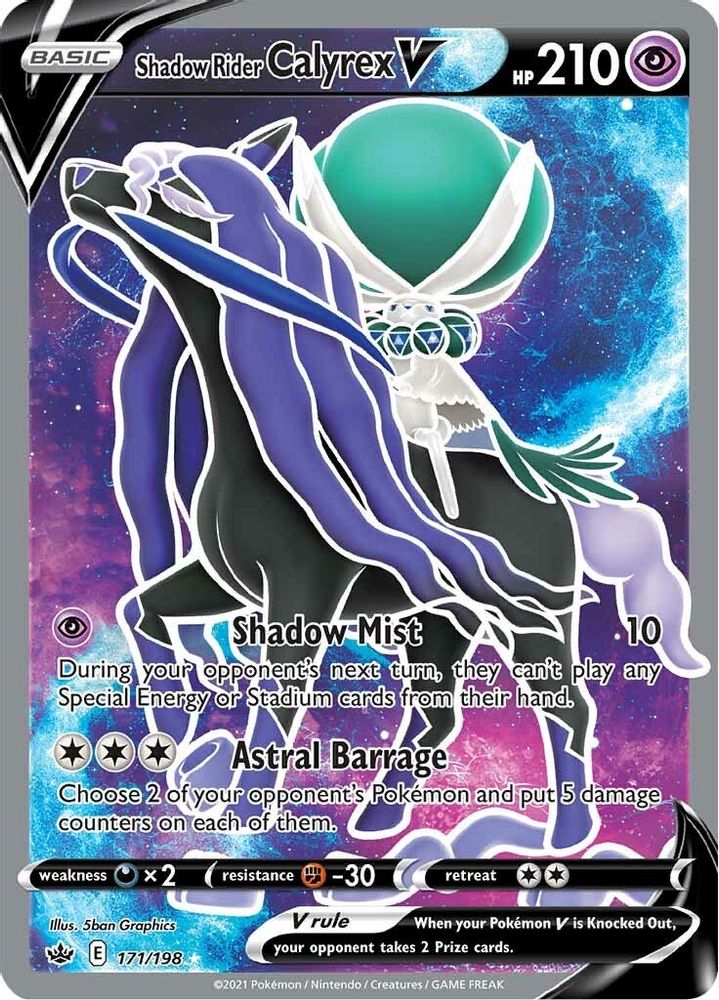Shadow Rider Calyrex V (Full Art) 171 - Holofoil SWSH06 Chilling Reign - Ultra Rare