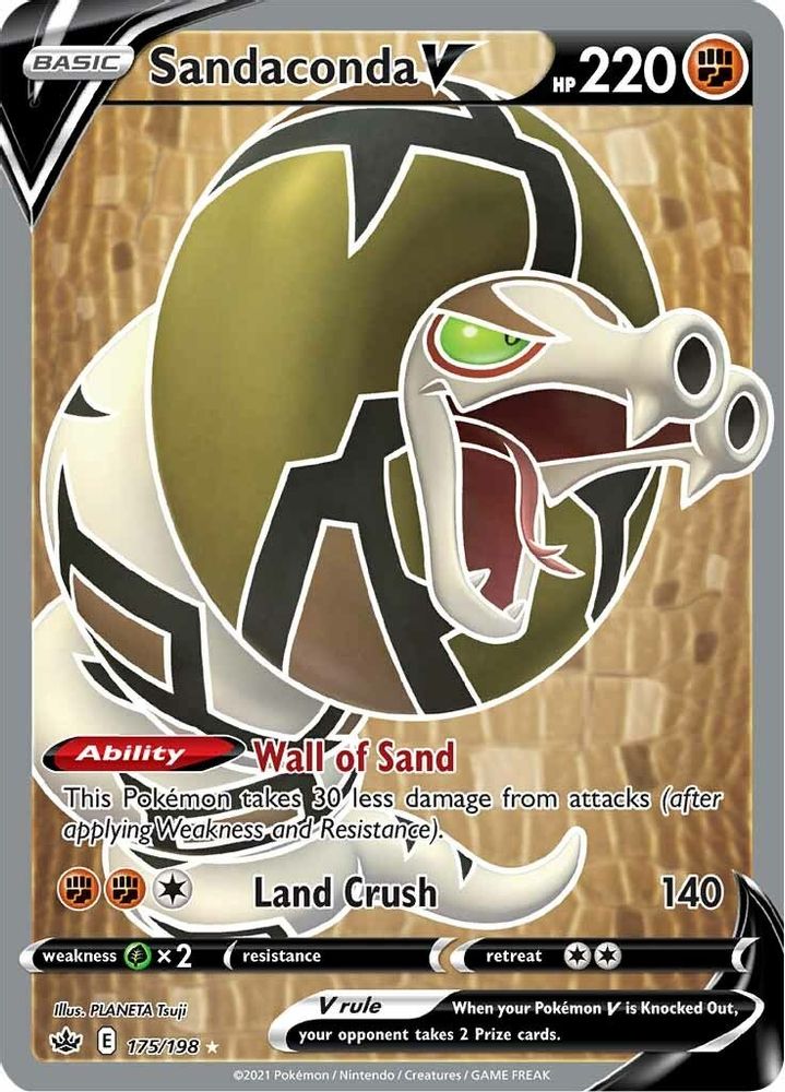 Sandaconda V (Full Art) 175 - Holofoil SWSH06 Chilling Reign - Ultra Rare