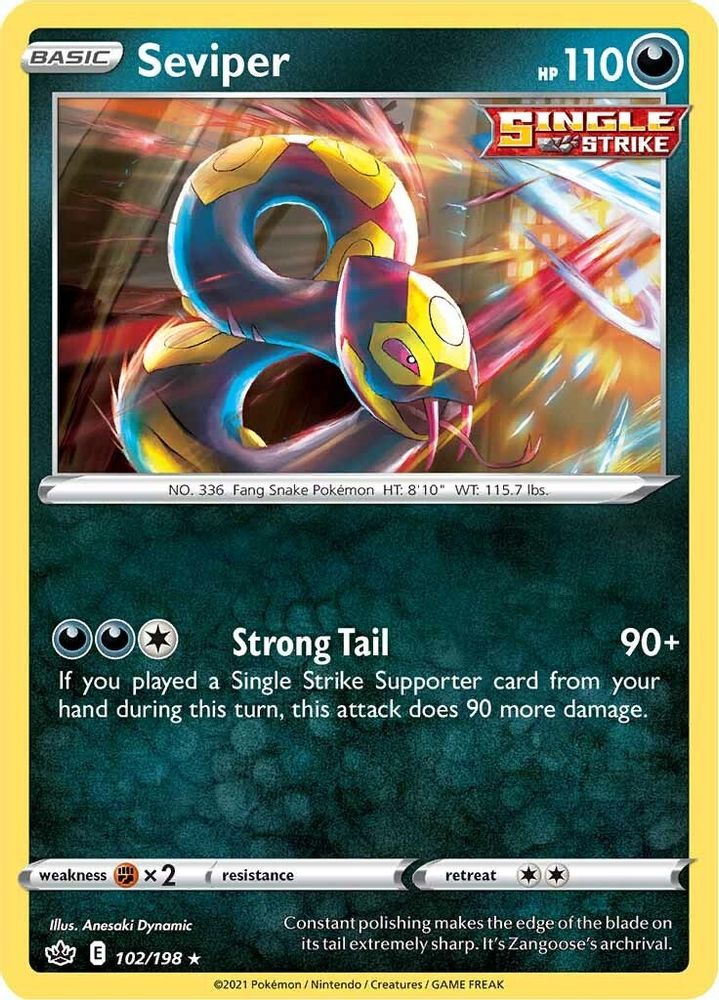 Seviper 102 SWSH06 Chilling Reign - Rare