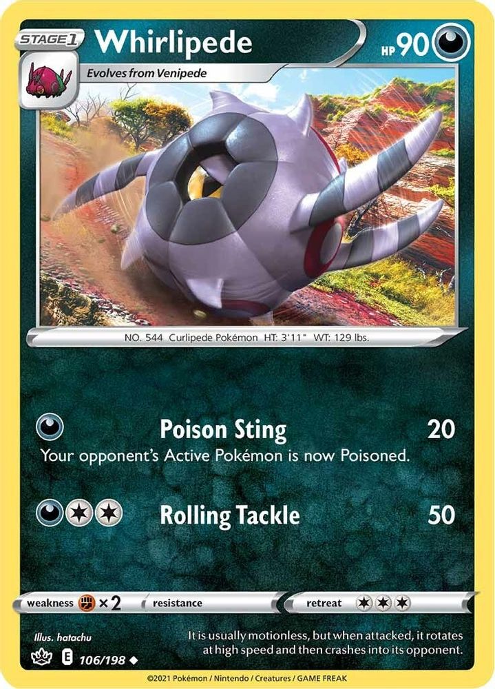 Whirlipede 106 SWSH06 Chilling Reign - Uncommon