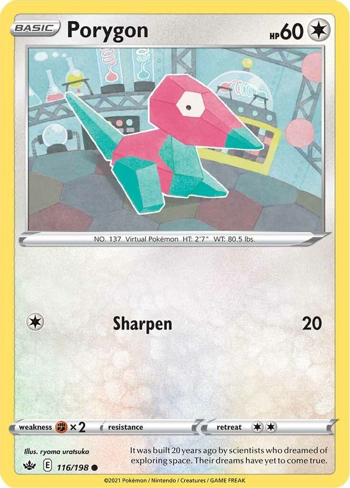 Porygon 116 - Reverse Holofoil SWSH06 Chilling Reign - Common