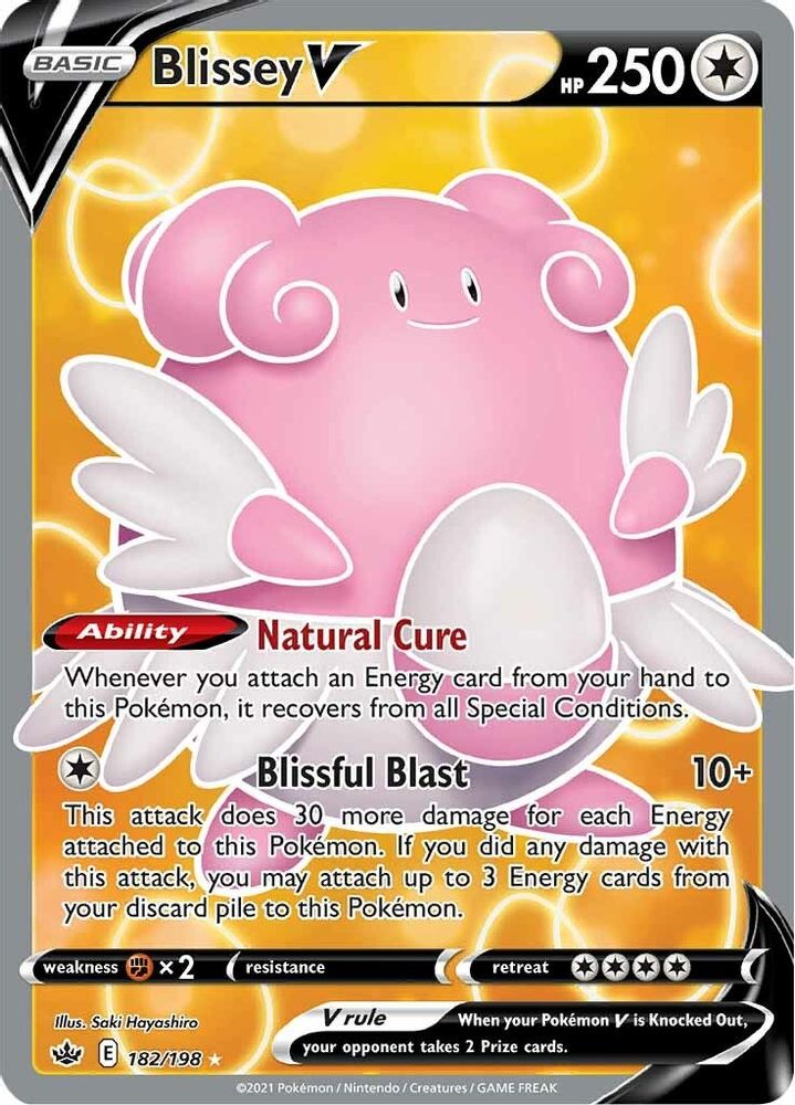 Blissey V (Full Art) 182 - Holofoil SWSH06 Chilling Reign - Ultra Rare