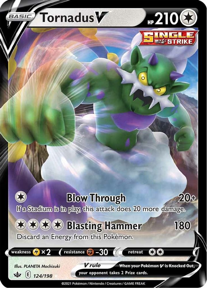 Tornadus V 124 - Holofoil SWSH06 Chilling Reign - Ultra Rare
