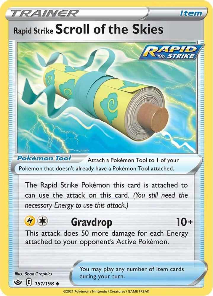 Rapid Strike Scroll of the Skies 151 - Reverse Holofoil SWSH06 Chilling Reign - Uncommon