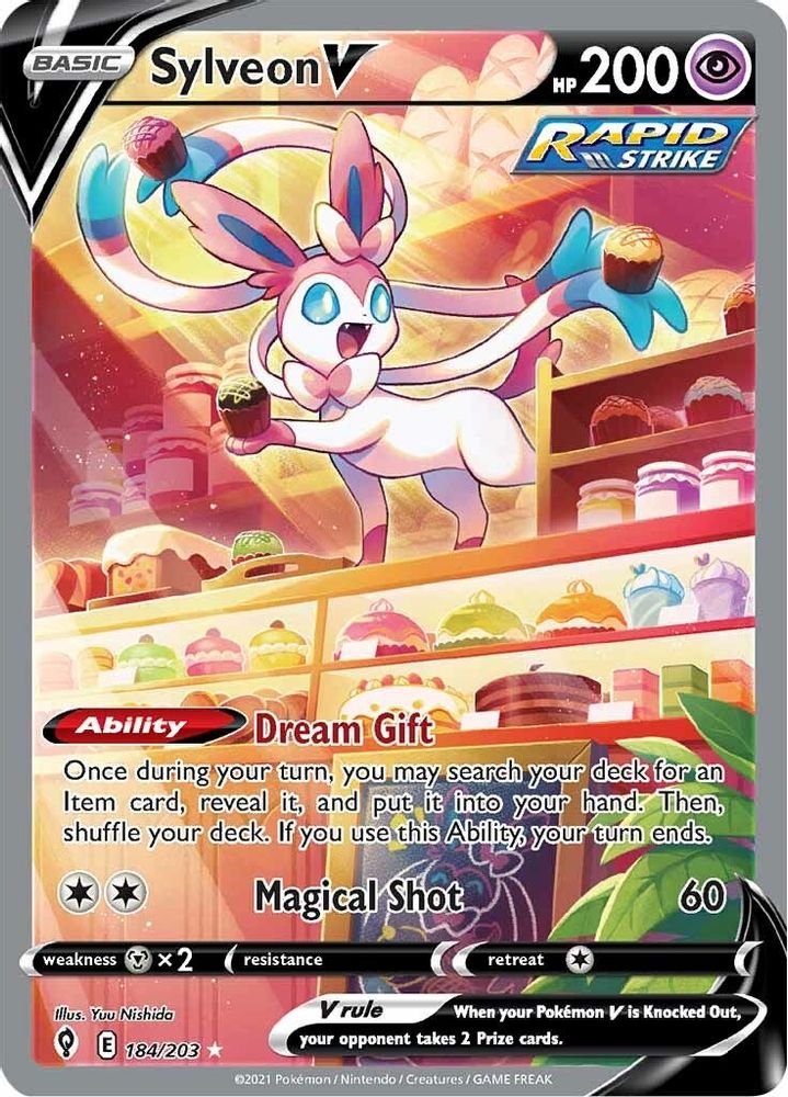 Sylveon V (Alternate Full Art) 184 - Holofoil SWSH07 Evolving Skies - Ultra Rare