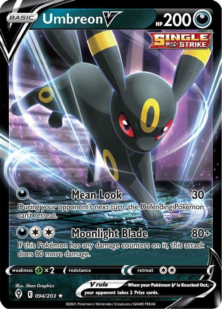 Umbreon V 094 - Holofoil SWSH07 Evolving Skies - Ultra Rare