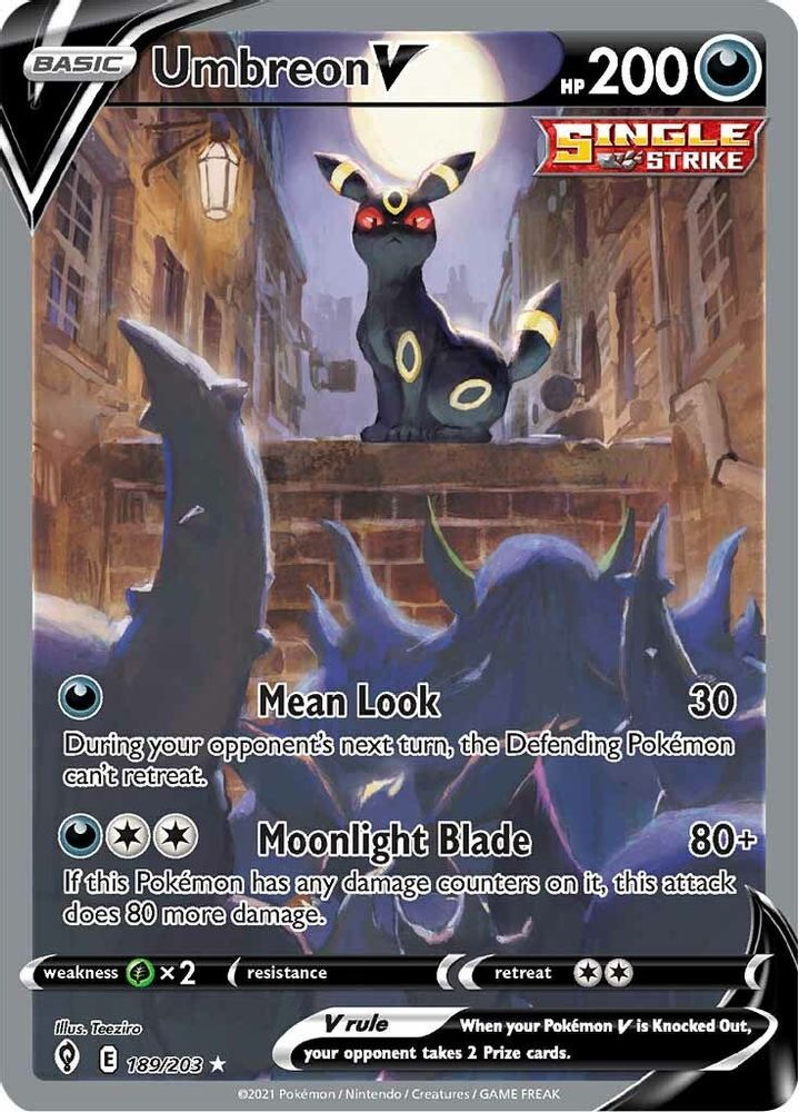 Umbreon V (Alternate Full Art) 189 - Holofoil SWSH07 Evolving Skies - Ultra Rare