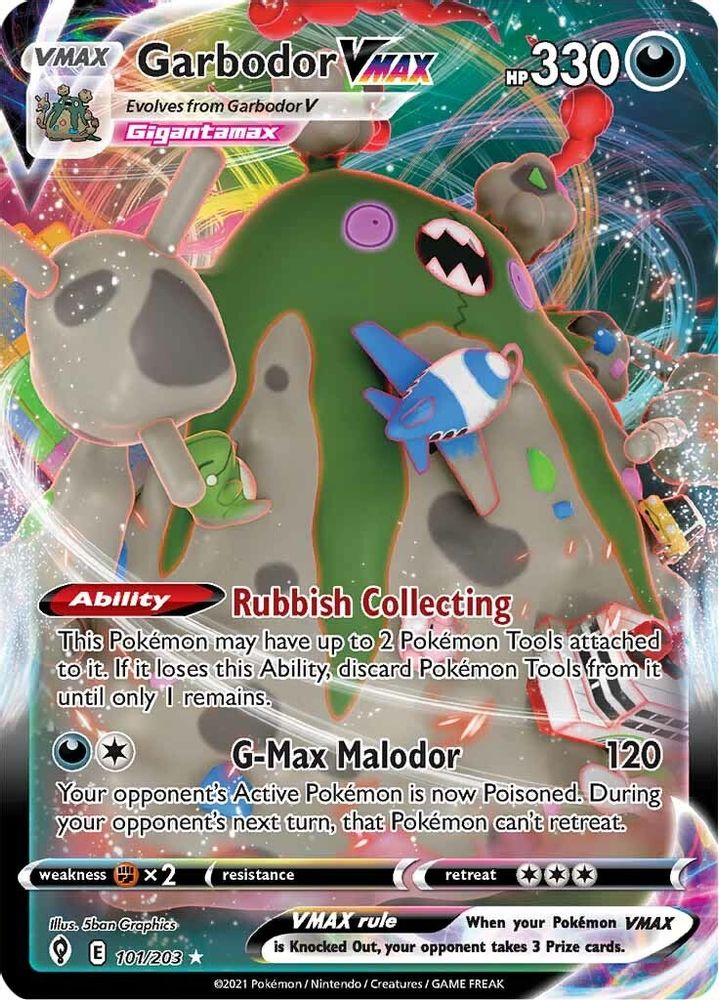 Garbodor VMAX 101 - Holofoil SWSH07 Evolving Skies - Ultra Rare
