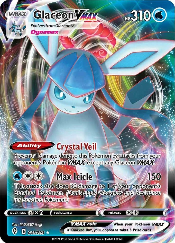 Glaceon VMAX 041 - Holofoil SWSH07 Evolving Skies - Ultra Rare