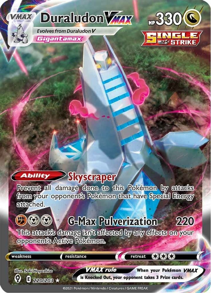 Duraludon VMAX (Alternate Art Secret) 220 - Holofoil SWSH07 Evolving Skies - Secret Rare