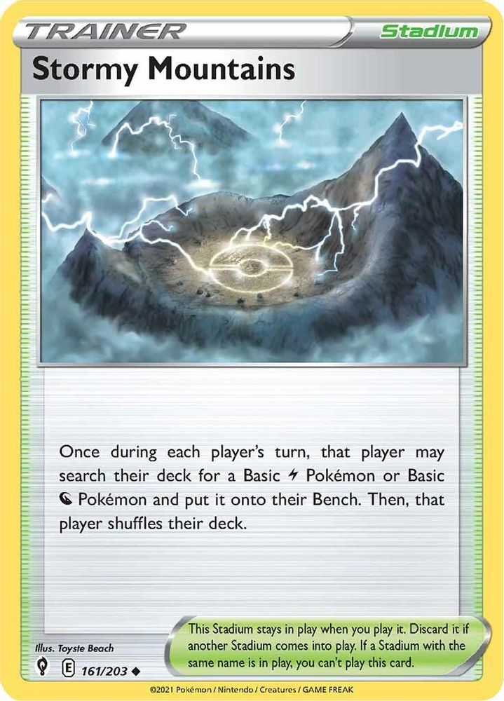 Stormy Mountains 161 - Reverse Holofoil SWSH07 Evolving Skies - Uncommon