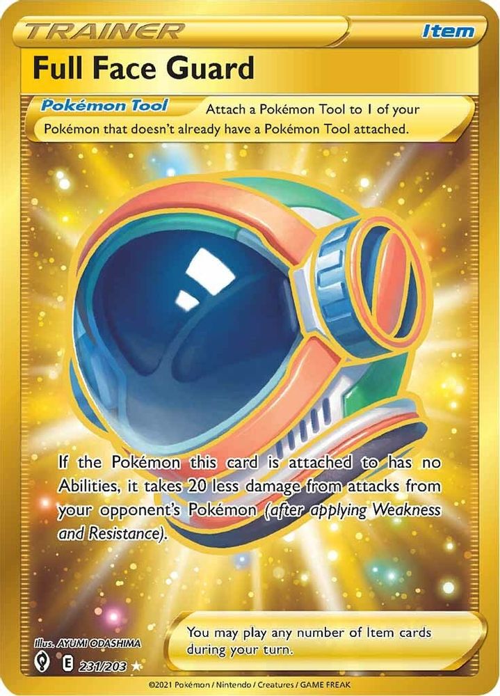 Full Face Guard (Secret) 231 - Holofoil SWSH07 Evolving Skies - Secret Rare